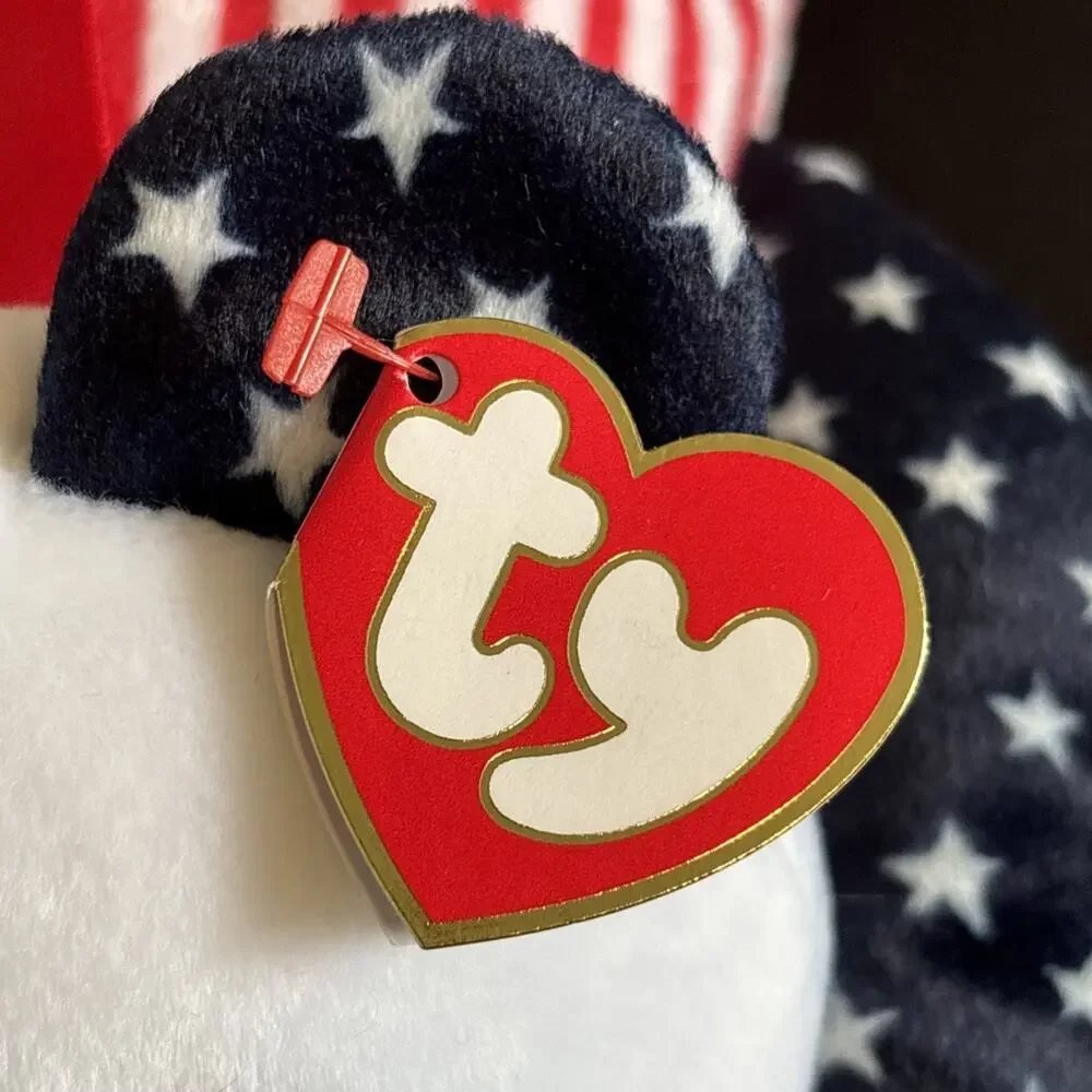 1999 Ty Pillow Pal Sparkler Red White Blue Teddy Bear Plush Beanie Baby 13